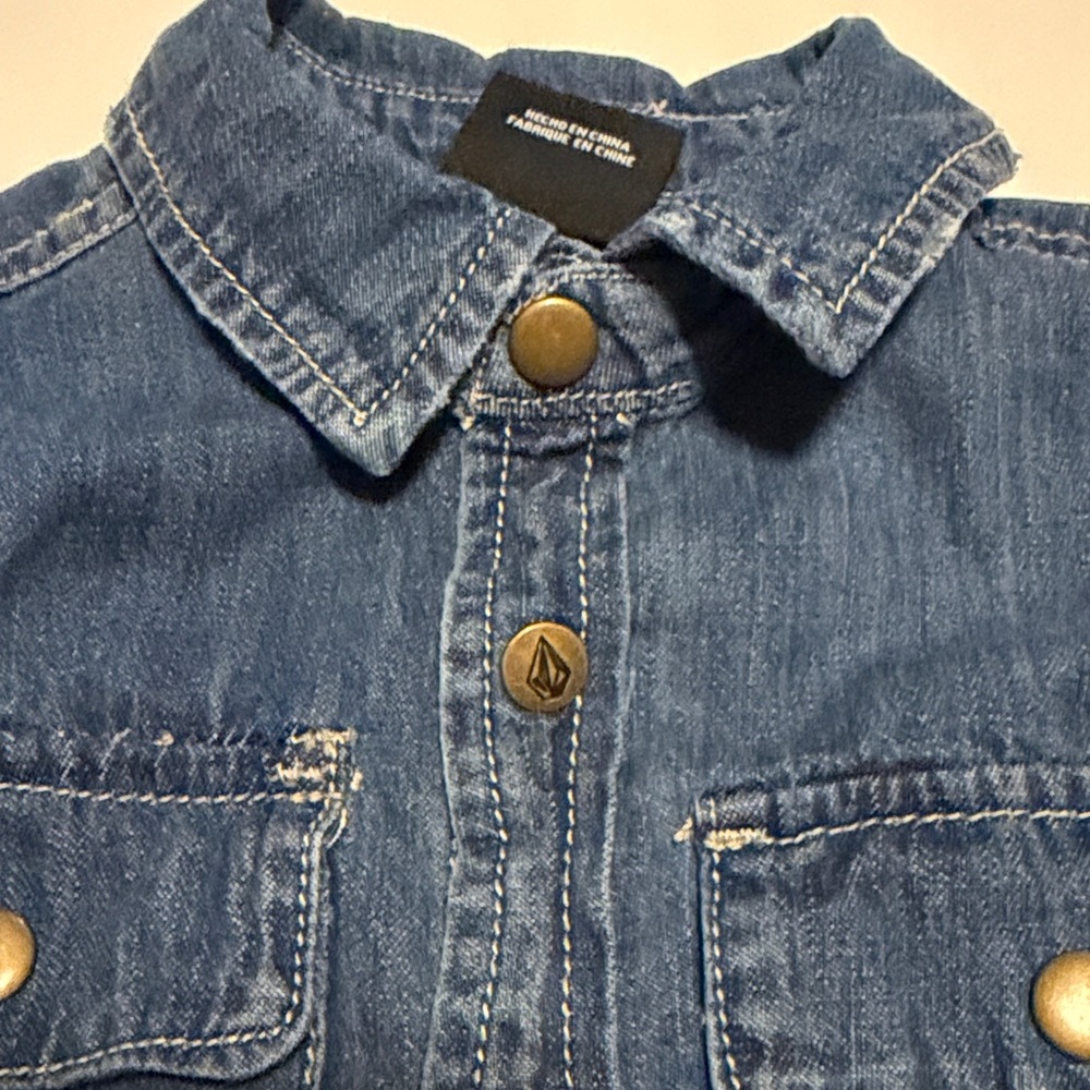 Volcom Kids Dark Blue Denim Shirt - Picture 6 of 6